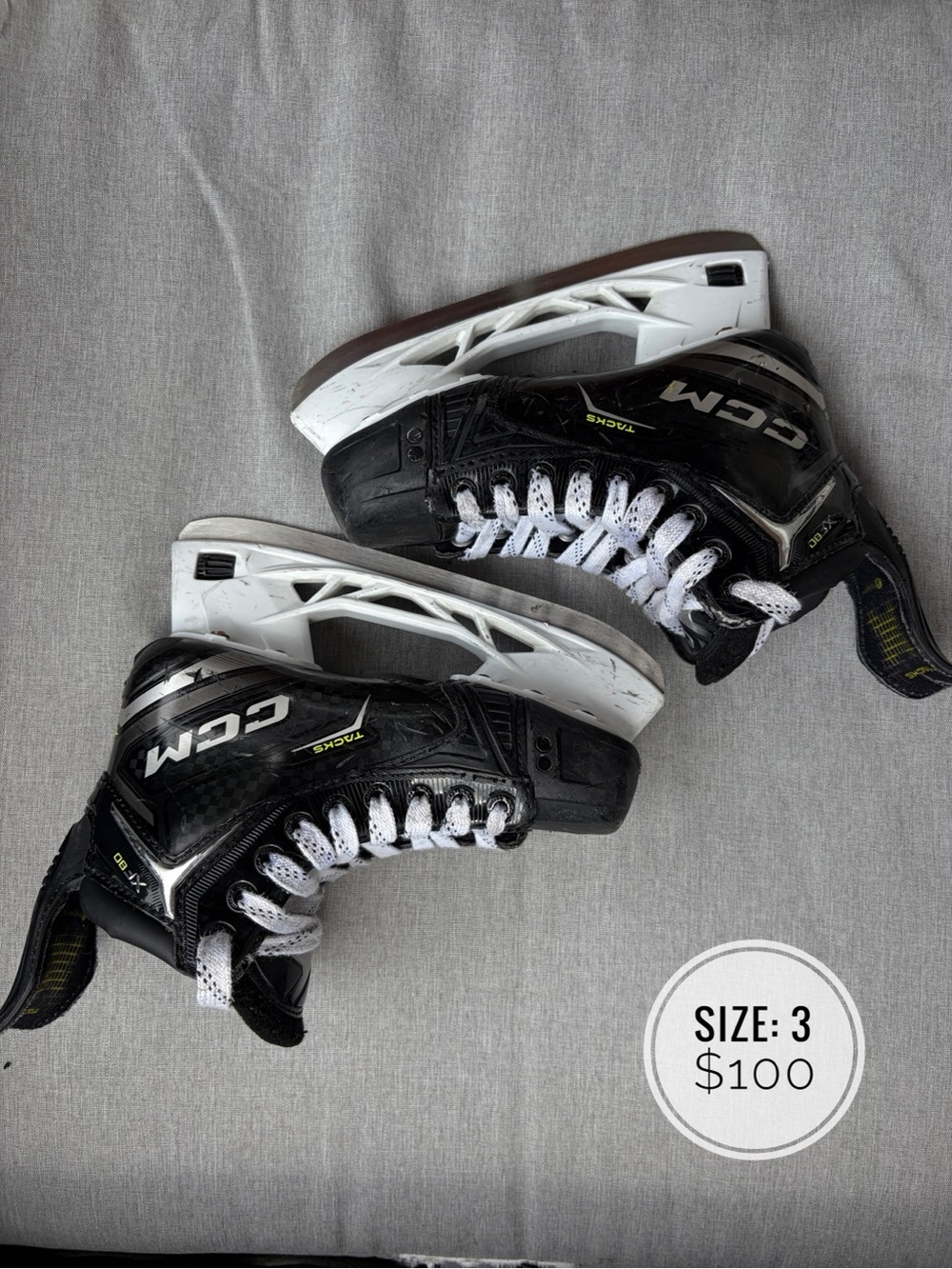 CCM Black & White Youth Ice Hockey Skates